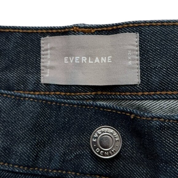 Everlane Denim Jeans Mens 36x34 (Fits 36x33) Athletic Slim Fit Stretch Dark Blue - Picture 4 of 5